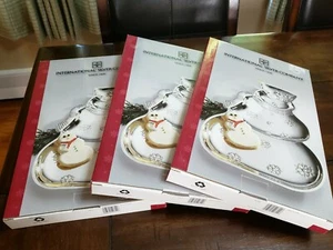 Plato de servidor dividido triple diseño Snowman de International Silver Co. LOTE (3) - Imagen 1 de 1