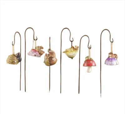 Animal Garden Stakes Set of 6 Metal and Poly Stone 36" High Bear Dog Cat Rabbit - Image 1 of 2