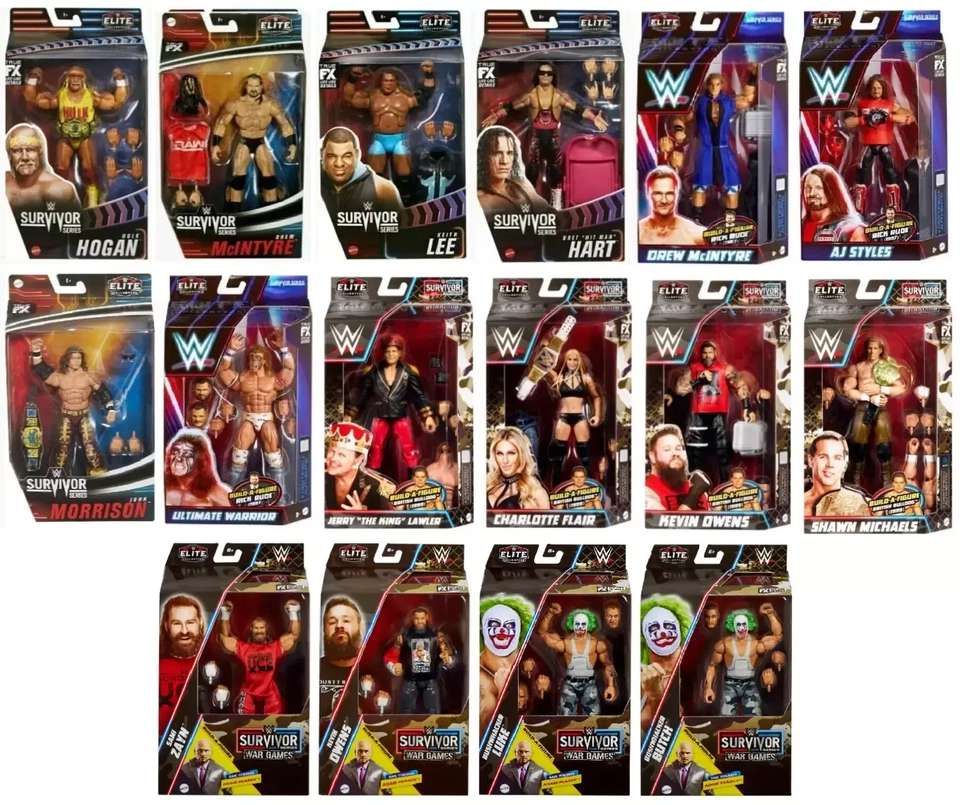 WWE ACTION FIGURE ELITE SURVIVOR SERIES 20,21,22,23 MATTEL WRESTLING, NEW - Immagine 1 di 1