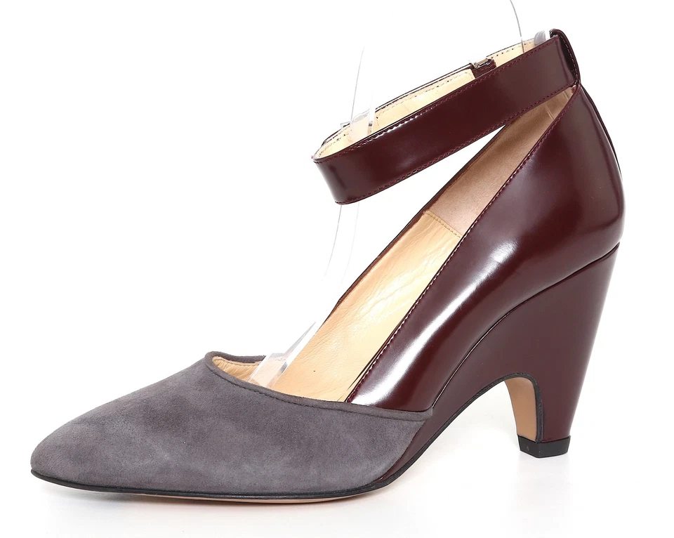 Marvin K. Gatsby Leather Ankle Strap Heels Burgundy Z3870*  Women Size 8M - Image 1 of 1