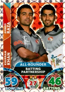 2015 UAE Cricket Card KHURRAM KHAN & AHMED RAZA World Cup - Picture 1 of 2