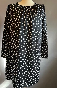 A New Day Black Polka Dot Shift Dress - Size L - Picture 1 of 6