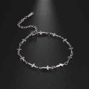 Fashion Jewelry Gold Silver Or Rose Gold Cross Link Chain Bracelet 103 - Picture 1 of 15