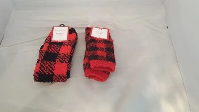 Pack de 2 - Calcetines mantequilla Charter Club para mujer, rojo negro, talla única Foto 1 de 2