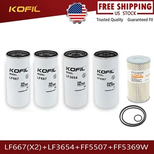 LF667(X2) LF3654 FF5507 FF5369 Filter Kit, Compatible With Volvo D13 Oil Change - Picture 1 of 11