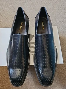 Paul Smith Hawk Black Perforated Mens Slip On Formal Shoes .. Uk 10 - Picture 1 of 9