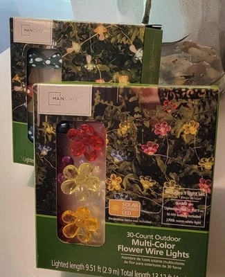 Luces de alambre de flores para exteriores de 30 unidades 02 piezas Foto 1 de 4