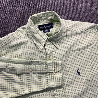 Camisa Ralph Lauren Para Hombres 15 32/33 Yarmouth Calce Clásico Botones A Cuadros Foto 1 de 4