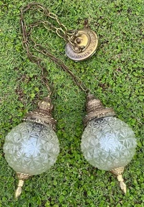 Par de luces botín de vidrio de cristal modernas de mediados de siglo - Imagen 1 de 10