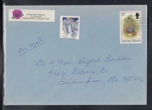 Cubierta comercial Islas Caimán George Town a Birmingham 1980 Cancelar Foto 1 de 1