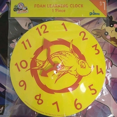 Reloj de aprendizaje Back 2 School Dr Seuss espuma de pescado sellado 2013 Foto 1 de 4