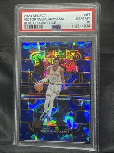 2023 Panini Select Basketball 🔥VICTOR WEMBANYAMA PSA 10🔥 Blue Cracked Ice RC - Picture 1 of 2