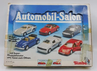 Simba Automobil Salon lotto 12 car 1:32 retrocarica VW Beetle Golf BMW Ferrari  - Immagine 1 di 4