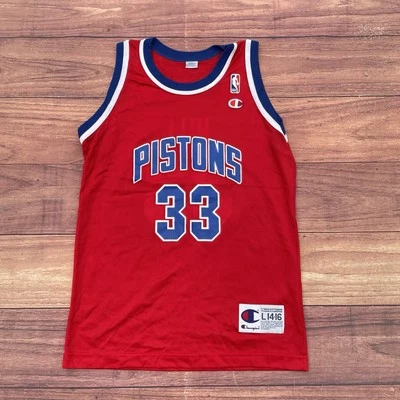Camiseta deportiva vintage Grant Hill Champion #33 Detroit Pistons roja juvenil talla L 14-16 Foto 1 de 4