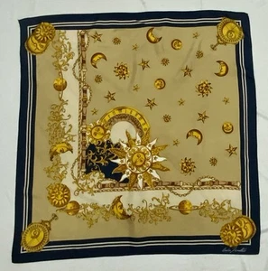 Andrea Zanellato All Silk W / Stars & Sun Print Women’s Scarf 34/35 In PGC - Picture 1 of 4