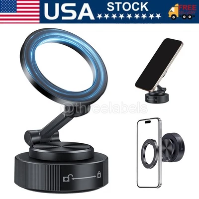 360° Adjustable Magnetic Vacuum Suction Cup Car Phone Holder Mount for MagSafe - Image 1 of 4