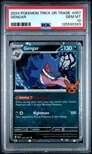 2024 POKEMON TRICK OR TRADE #057 GENGAR PSA 10 - Swirl/Spiral - Picture 1 of 4