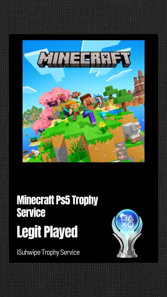 Minecraft/DLC - Ps5 - Platinum Trophy Service (Safe & Legit) - Image 1 of 1