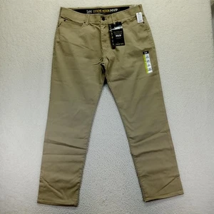 Lee Extreme Motion MVP Pants Straight Fit Tapered Mens 38x32 Beige New - Picture 1 of 9