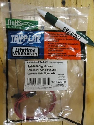 New, Tripp-Lite P940-19I 19-inch SATA Signal Cable (7Pin/7Pin) Lot 7 Pieces - Image 1 of 4