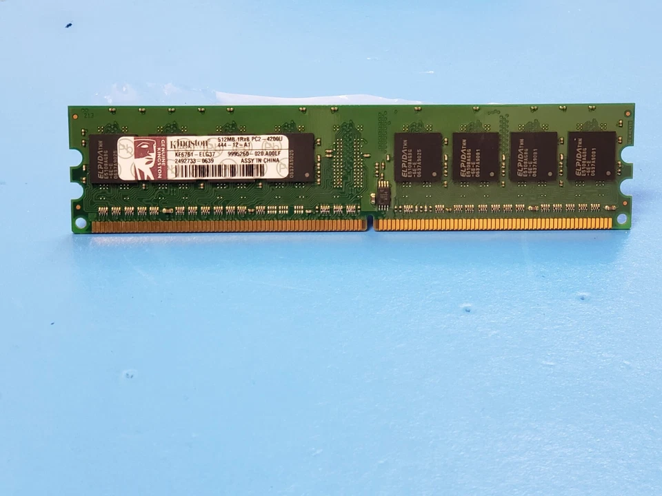 Kingston KF6761-ELG37 240p DDR2-533 512MB 1Rx8 PC2-4200U-444-12-A1 CL4 Memory - Image 1 of 1