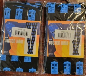 2 Pair Doctor Who Tardis All Over Tights Small to Medium Womens Dr (Read) Socks - Picture 1 of 6