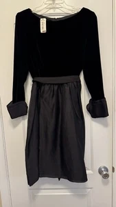 Albert Nippon Nwt Black Velvet And Tulle Dress Size 8 - Picture 1 of 5