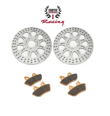 Harley front rear brake disc rotors and Pads Softail Fatboy Heritage Dyna - Image 1 of 4