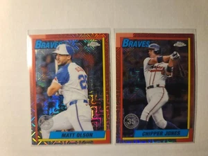 Lote 2025 Topps Serie 1 1990 Cromo Atlanta Braves Chipper Jones & Matt Olson - Imagen 1 de 2