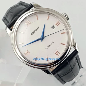 40 mm esfera blanca cristal zafiro fecha movimiento automático reloj para hombre 2831 - Imagen 1 de 5