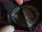 gestickter Stoff-Aufnher DLRG, schwarz-silber, 4x5 cm, vintage, unbenutzt