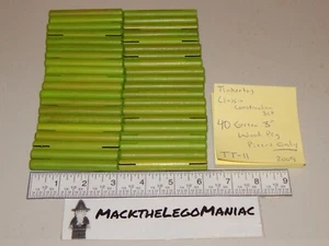 Tinkertoy Classic Construction Set 40 Green 3" Wood Rod Pieces Only Hasbro 2009 - Picture 1 of 2