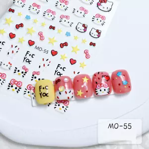 5D Anime Kawaii Sanrio Hello Kitty Star Heart Bow Nail Stickers Adhesive NH22 - Picture 1 of 4