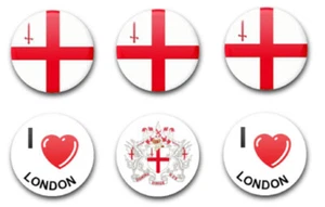 INSIGNIAS BOTÓN 25MM 1" CIUDAD DE LONDRES X6 - Imagen 1 de 1