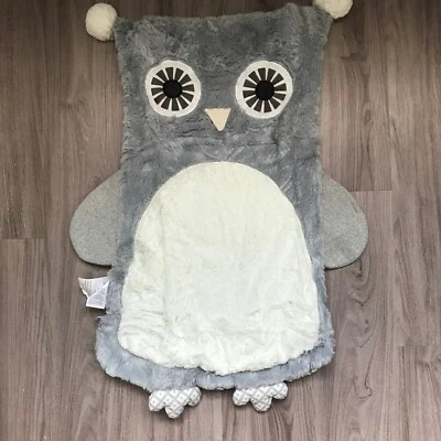 Levtex Night Owl Gris Blanco Suave Espiga Manta Piso Juego Mat ¡EXCELENTE!! Foto 1 de 4