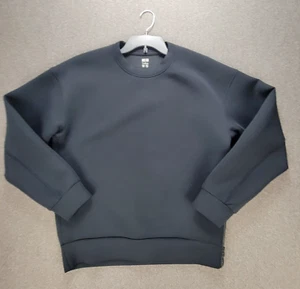 Uniqlo X Theory Sweatshirt Womens M Black Scuba Zip Detail Pullover Dry Sweat - Picture 1 of 9