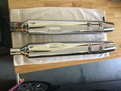 HARLEY DAVIDSON TOURING ELECTRA GLIDE STANDARD CHROME SLIP ON EXHAUST MUFFLERS - Image 1 of 3