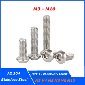 Linsenkopfschraube Torx + Pin Edelstahl A2 VA Sicherheitsschrauben M3/4/5/6/8/10 - Bild 1 von 6