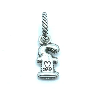 Brighton Letter "F" Lowercase "f" Alphabet Alpha Silver Charm - Picture 1 of 6