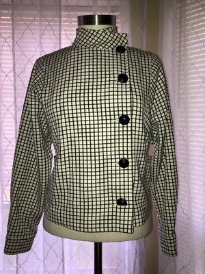  Cabi Windowpane Blk/Wht Jacket #3173 Checked Blazer Career Coat Size XS - Image 1 of 4