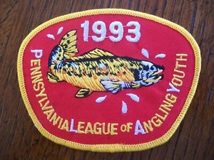 PENNSYLVANIA LEAGUE OF ANGLING YOUTH SER. 1993 4" OVAL BROOK TROUT PATCH - Picture 1 of 2