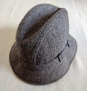 Vintage Stetson Equalizer Gray/Blue Wool Herringbone Derby/Fedora - Size: Large - Picture 1 of 12