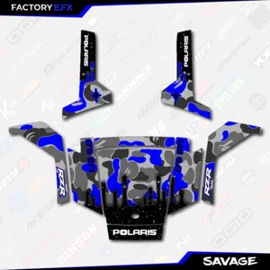 Gray & Blue Savage Camo Graphics kit fits Polaris Rzr170 RZR 170 2010-2021 - Picture 1 of 3