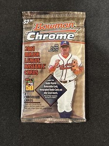 2001 Bowman Chrome Baseball Sealed (1) PACK From Box Albert Pujols, Ichiro RC