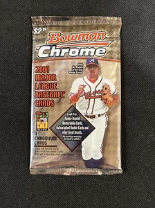 2001 Bowman Chrome Baseball Sealed (1) PACK From Box Albert Pujols, Ichiro RC - Picture 1 of 2