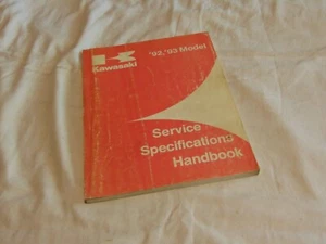 1992 1993 Kawasaki Motorcycle Service Specifications Handbook Data Manual DEALER - Picture 1 of 2