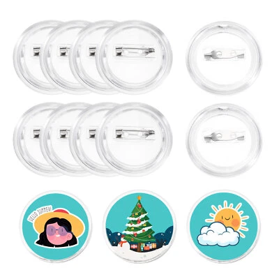 12Pcs Acrylic Sewing Buttons Pin Clear 1.46" Button Maker Badges Foto 1 de 4