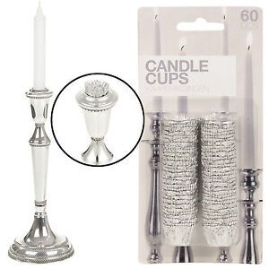 60 Or 120 Aluminium Candle Cup Holders Wax Foil Candlestick Protector Bobeche