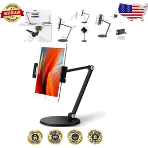 Premium Aluminum Tablet Stand - Adjustable & Rotating, Fits 4.5-13 Inch Devices - Picture 1 of 9
