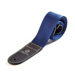 Correa de guitarra de polipropileno de mano suave de 2" de cuero Magma con extremos de cuero azul (F - Imagen 1 de 2